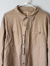 Red Head Button Down Men s XXXL Beige Long Sl...