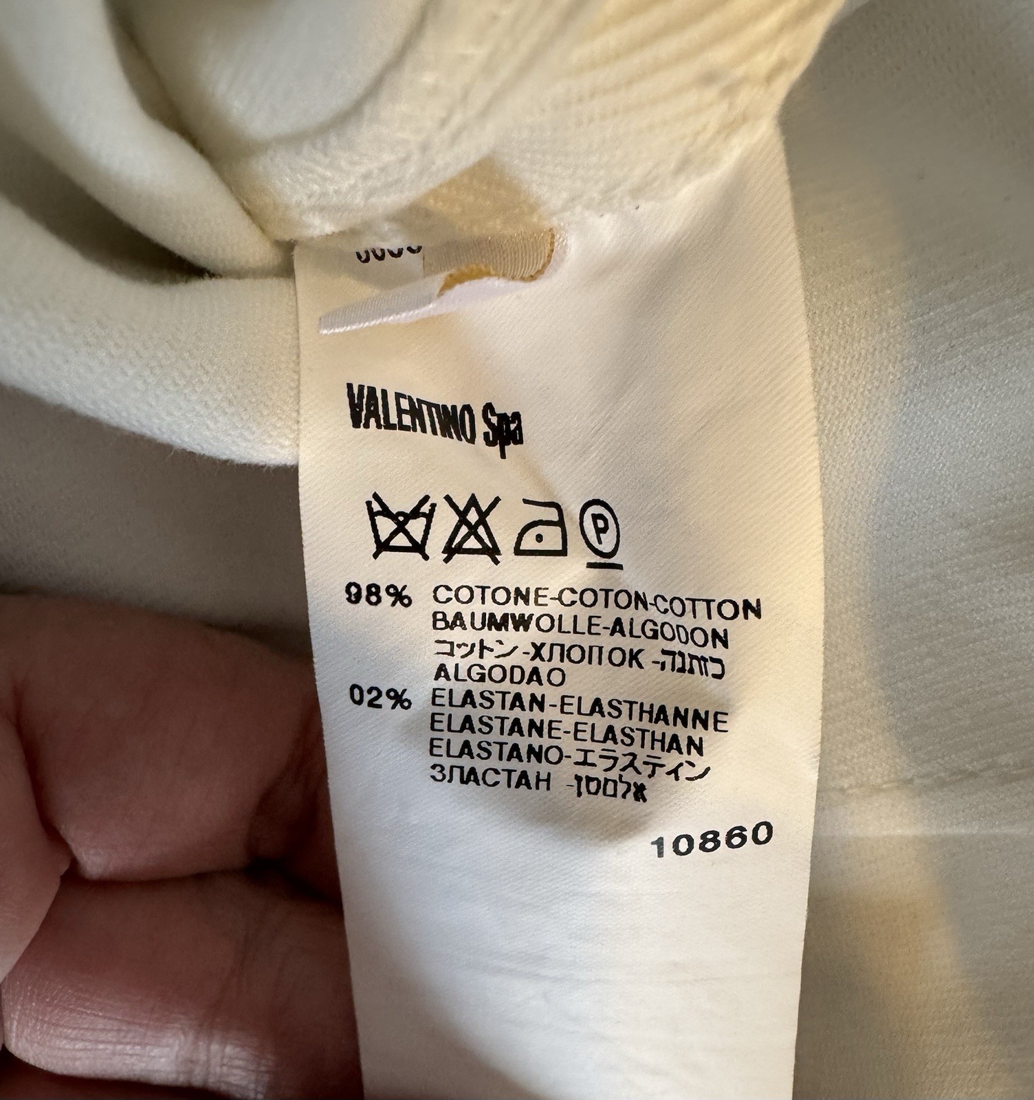 Valentino NWT Women’s Wide Leg Textured White Cotton Pants Sz US 6 thumbnail 8