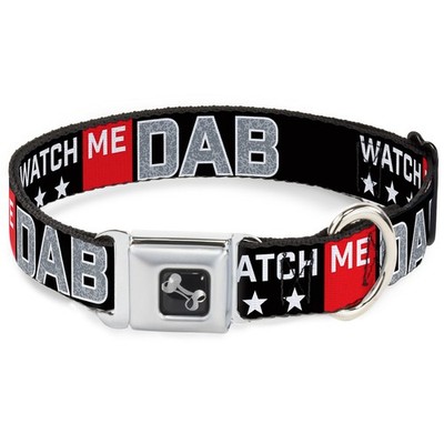 Dog Collar Bone WATCH ME DAB/Stars Black/Red/White/Crackle Gray Larg (US IMPORT)