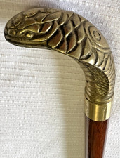 SNAKE HEAD Collapsible WALKING STICK Three Section Screw Together