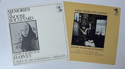 ANNE-CHARLOTTE HARVEY Lot of 2 private press Scandinavian-American folk song LPs