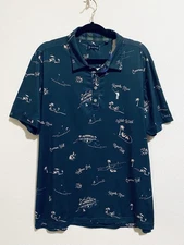 William Murray Shirt Mens Large Blue Jamaican Me Drink Performance Polo Golf