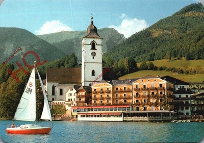 Ansichtskarte> St. Wolfgang, Weisses Rossl mit Schafberg
