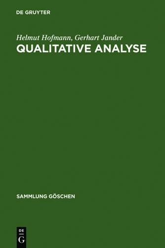 Helmut Hofmann Gerhart Jander Qualitative Analyse (Hardback) Sammlung Göschen