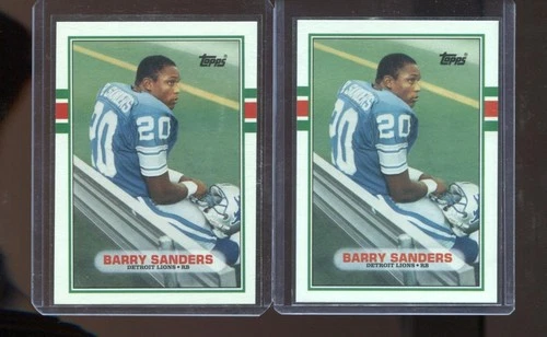 (2) Barry Sanders 1989 Topps Traded #83T Rookie RC NFL Football Card