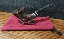 Exquisite Al Perkowski Creative Custom Crafted Rams Horn Estate Smoking Pipe