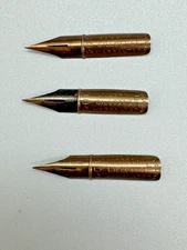 (Lot of 3) Vintage JOSEPH GILLOTT'S 404 F Fine Flex Dip Pen Nibs Groove Tips