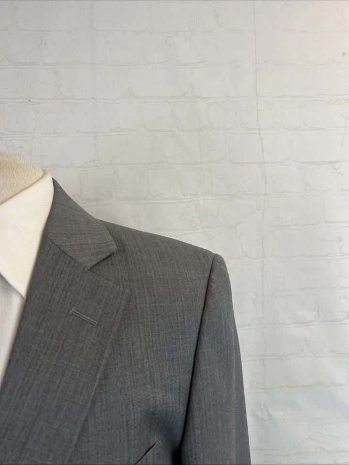 Blazer para hombre Stile Benetton 38R gris oscuro lana lisa dos botones clásico $395 Foto 2 de 4