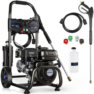 #ad Mutaomay Gas Powered Portable Pressure Washer 3500PSI 2.3GPM 25ft Hoseamp;4 Nozzle $259.99