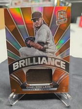 2021 Panini Spectra Brilliance Materials Dinelson Lamet #BM-DL  Orange Prizm /15