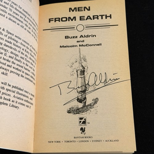 Buzz Aldrin Signed Men From Earth Book JSA COA Moonwalker Astronaut