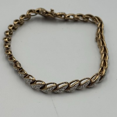Gold Toned Sterling Silver 925 Ross Simons China Marked Sz 7 1/4'' Bracelet 11.8g