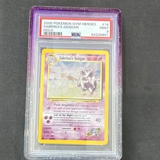 2000 Pokémon Gym Heroes Sabrina's Gengar 14/132 Holo PSA 9 Graded English SWIRL on eBay