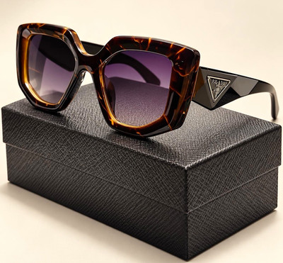 PRADA Women s Oversized Square Sunglasses Tortoise Frame Purple Gradient Tinted