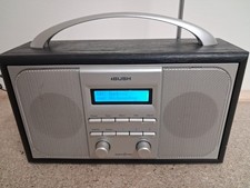 Bush DAB Digital Portable Radio, FM/DAB , With Mains Power Lead, Black & Silver