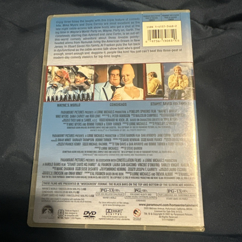 Wayne's World Coneheads Stuart Saves His Family DVD 2007 Triple Feature 3 Discs - Image 2 of 2