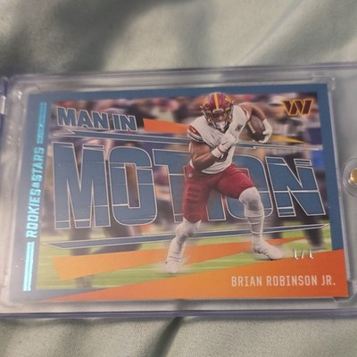2023 Panini Rookies & Stars Man in Motion 1/1 Platinum Brian Robinson Jr. Comma 