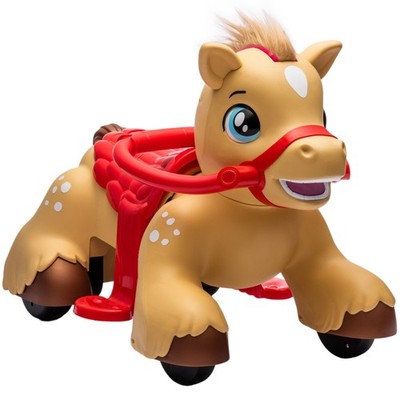 12V Ride On Horse Toy, Battery Powered Ride on Toy with Sound, Brown