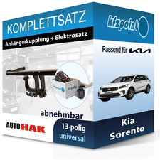 Für Kia Sorento 09- AUTO HAK Anhängerkupplung abnehmbar + 13polig E-Satz AHK neu