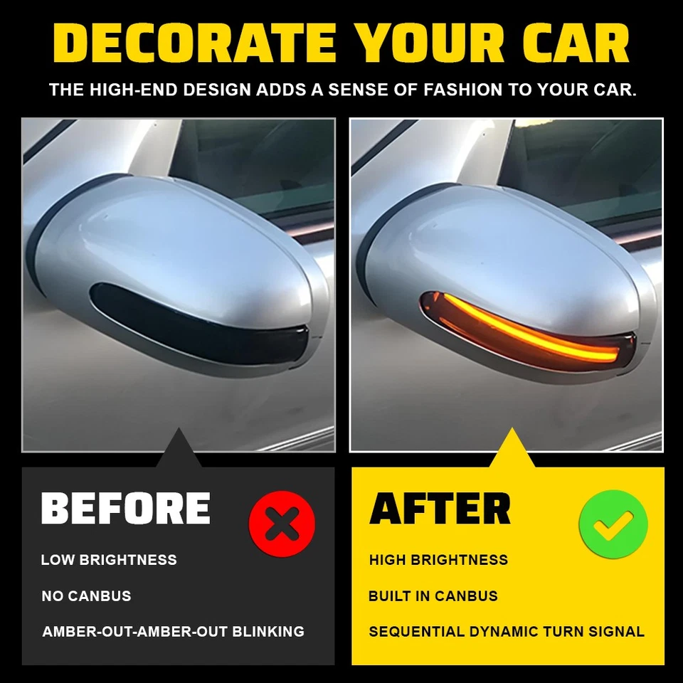 Светодиодные динамические указатели поворота для Mercedes Benz SLK-класса R171 W171 SL-класса США - Изображение 4 из 4