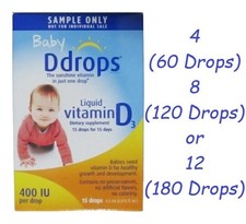 Baby D drops Liquid Vitamin D3 400 IU/Drop 15 Drops 0.5 mL 0.016 fl oz Exp 10/26