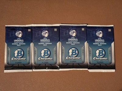 4 x 2023 Bowman Chrome UEFA Under 21 Championship Pack Sealed