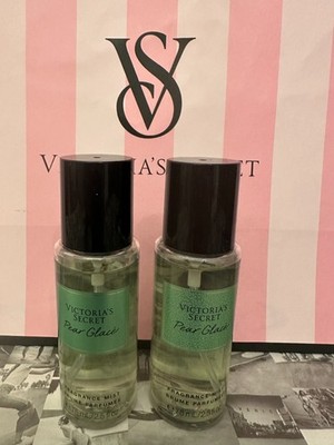 2 Victoria s Secret Pear Glacé Travel Size Fragrance Body Mist 2.5 oz Each  