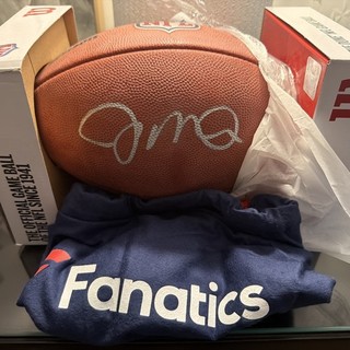 JOE MONTANA signed Auto Wilson Football The Duke Fanatics Emanate Box