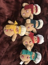 Christmas Ornaments Lot Of Gingerbread Men Matching Set Chefs Scarf Red Green