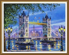 Creative Сross Stitch Embroidery Kit "Tower Bridge at night" Nova Sloboda