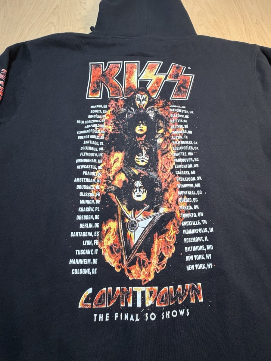KISS End Of The Road Tour 2019 Concert Hoodie Sweatshirt NEW Large