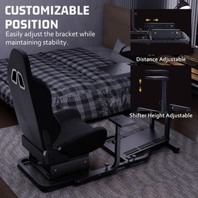 Hottoby Racing Simulator Cockpit With Comfortable Black Seat Fits Logitech G29