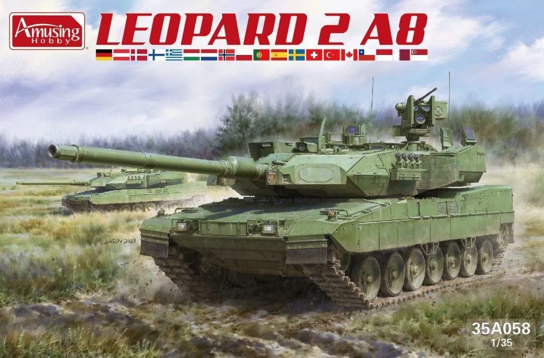 LEOPARD 2 A8 German MBT - AMUSING HOBBY 1/35 PLASTIC KIT