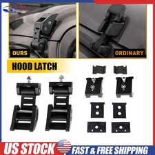 Hood Latches Hood Lock Catch Kit For Jeep Wrangler Jk 2007-2016 2017 2018 Black