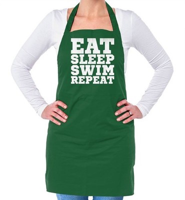 Eat Sleep Swim Repeat - Unisex Adult Apron - Swimming Swimmer Water Pool Love