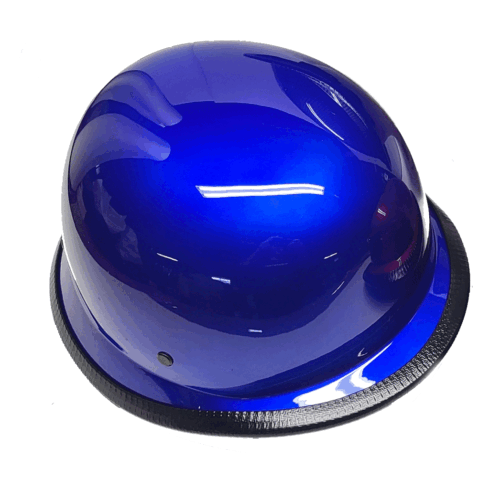 BLUE GERMAN HELMET LOW PROFILE BIKER MOTORCYCLE NOVELTY HELMET