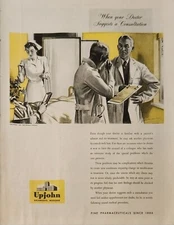 1942 Upjohn fine Pharmaceuticals Vintage Ad doctor suggests a consultation