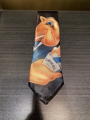 cigarette tie 1988 CAMEL LIGHTS CIGARETTES SMOKIN JOE CAMEL Retro Neck Tie SAVVY Made in  USA