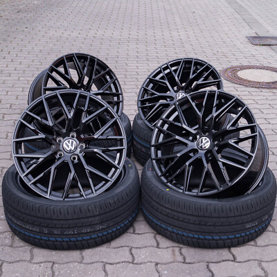 18 Zoll Alufelgen RS4 für VW T ROC R Golf Passat Touran Caddy Schwarz