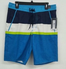 Roundtree  Yorke Ocean Blue Lime Striped Men's Swimwear NWT 49.50 Choose Size