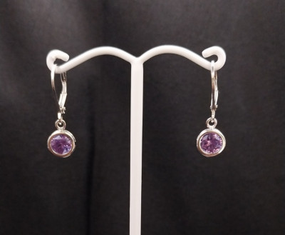 1.92 ct Colour Change Alexandrite Sterling Silver Bezel Set Leverback Earrings