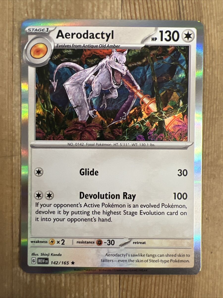 Pokémon TCG Aerodactyl Scarlet & Violet - 151 142/165 Holo Rare NM