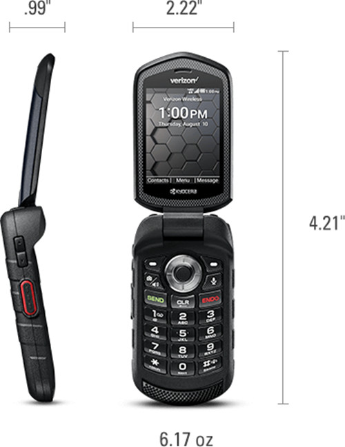 Excellent Kyocera DuraXV 4G LTE E4610 16GB Black Verizon RUGGED Flip Phone