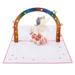 Biglietto D Auguri Per Bambini Alla Festa Di Compleanno Di Rainbow Unicorn Ebay