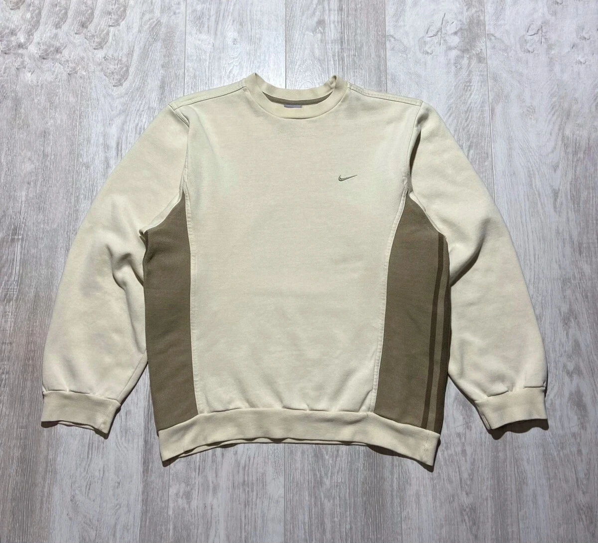 Vintage y2k Nike Basic Cream Sweatshirt Travis Scott Style Size S/M | eBay