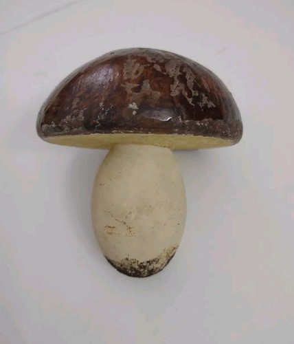 Early Antique Italian Alabaster Stone 3.5” Mushroom Hand Painted SOME PAINT LOSS