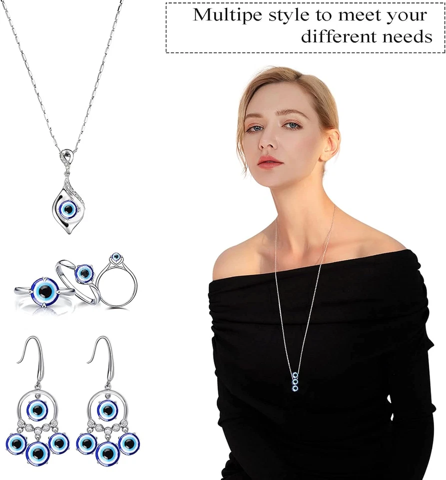 400Pcs Blue Evil Eye Beads for Jewelry Making 8Mm Evil Eye Charms for Bracelet - Image 2 of 4