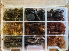 60+ Jig Trailers Fishing Worms Soft Plastic in Case See Pictures for Specifics