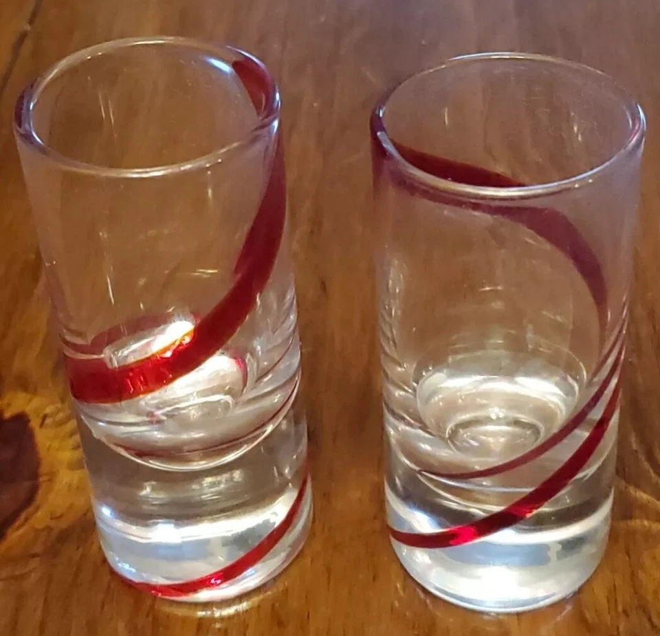 2 vasos Swirline Tavern, muelle rojo rubí 1 vaso grande para 2 oz. cada Foto 4 de 4
