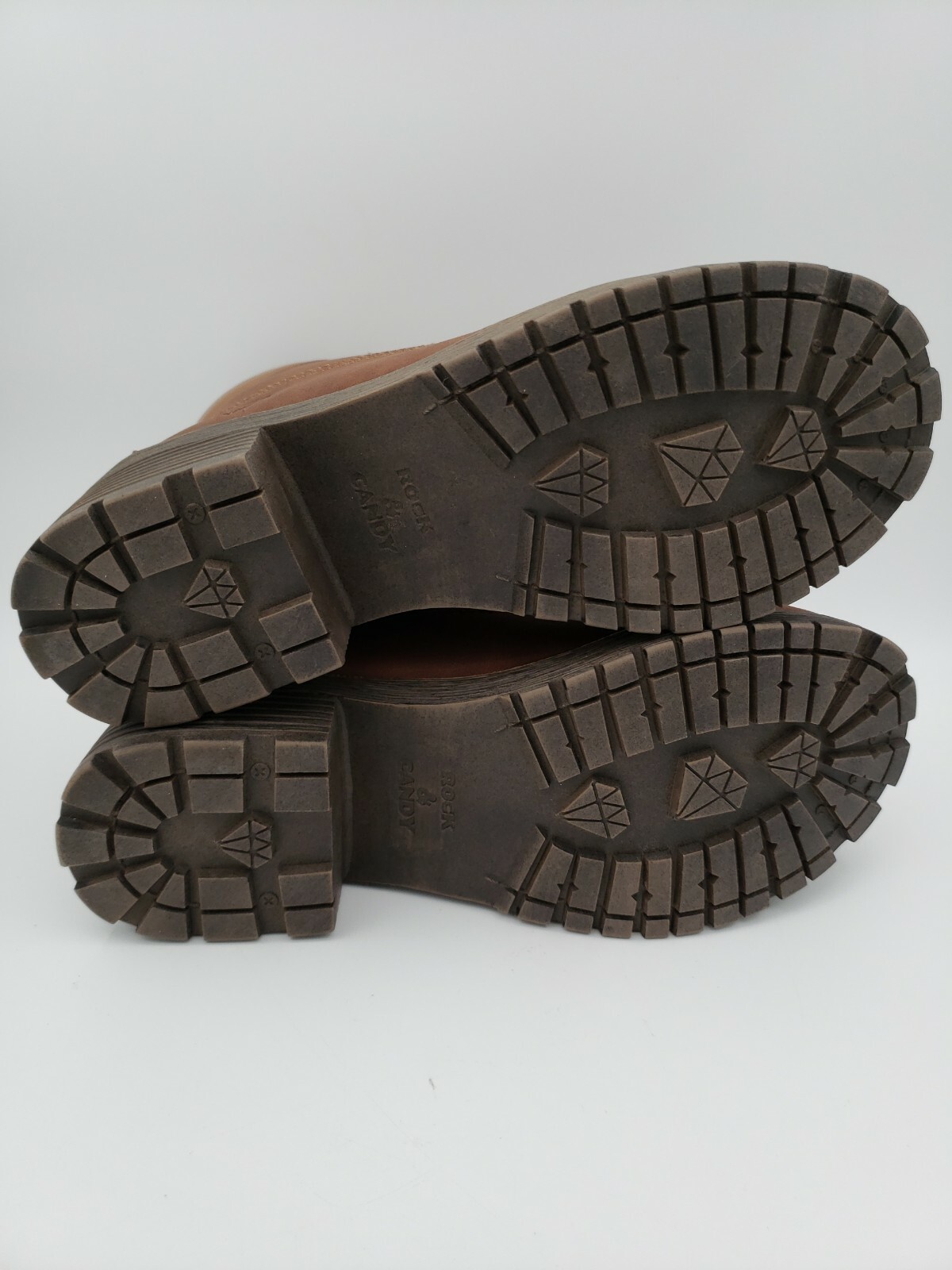 Rock & Candy Womens Staylen High Heel Faux Leather Hiking Boots Brown